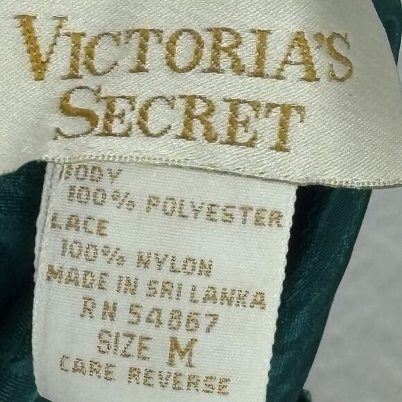 Vtg Y2k Victoria’s Secret Babydoll Silky Slip Dress Emerald Green Fairy Grunge - Picture 5 of 6